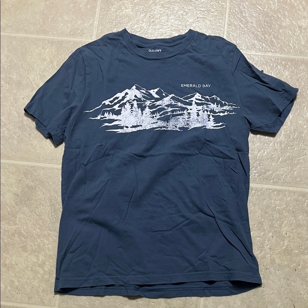 Old Navy Navy Blue Mountain Graphic Tee